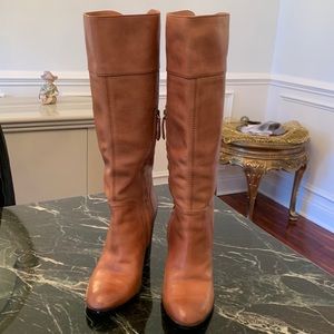 Halogen Tan Leather Boots Size 8